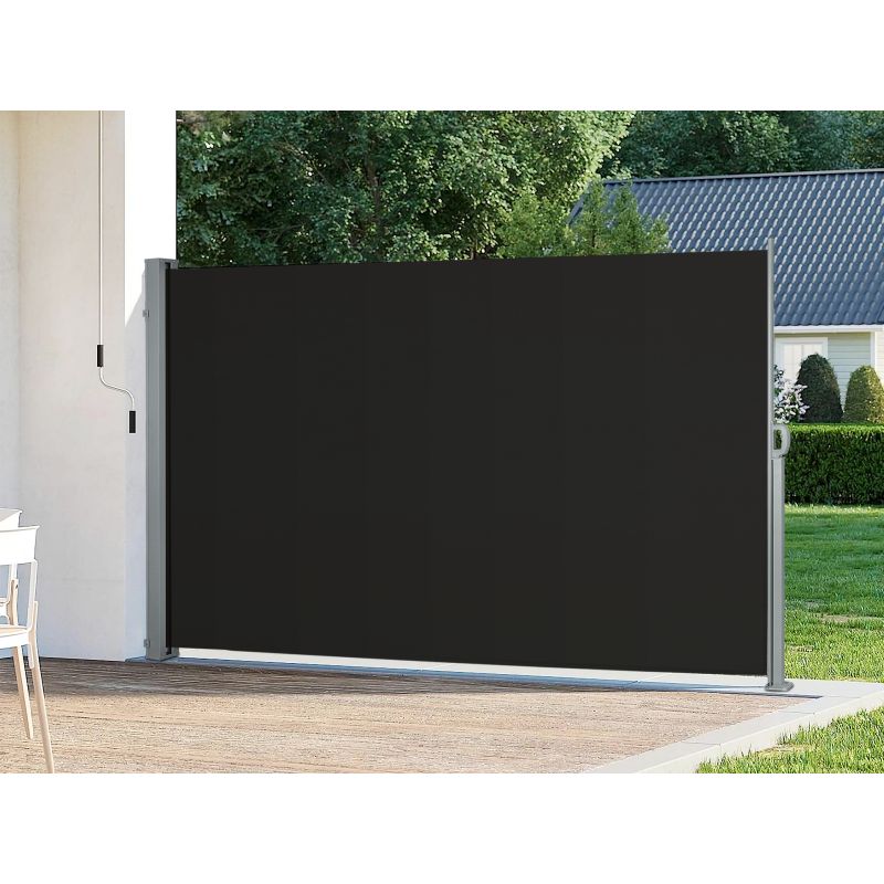 TOUGHOUT 1.8m x 3m Retractable Side Awning Screen Shade - BLACK