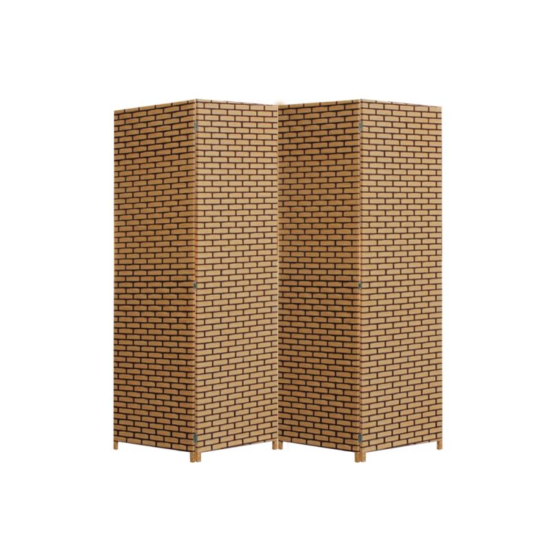 SEFTON 1.8M Rattan Room Divider Screen 4 Panels - RATTAN