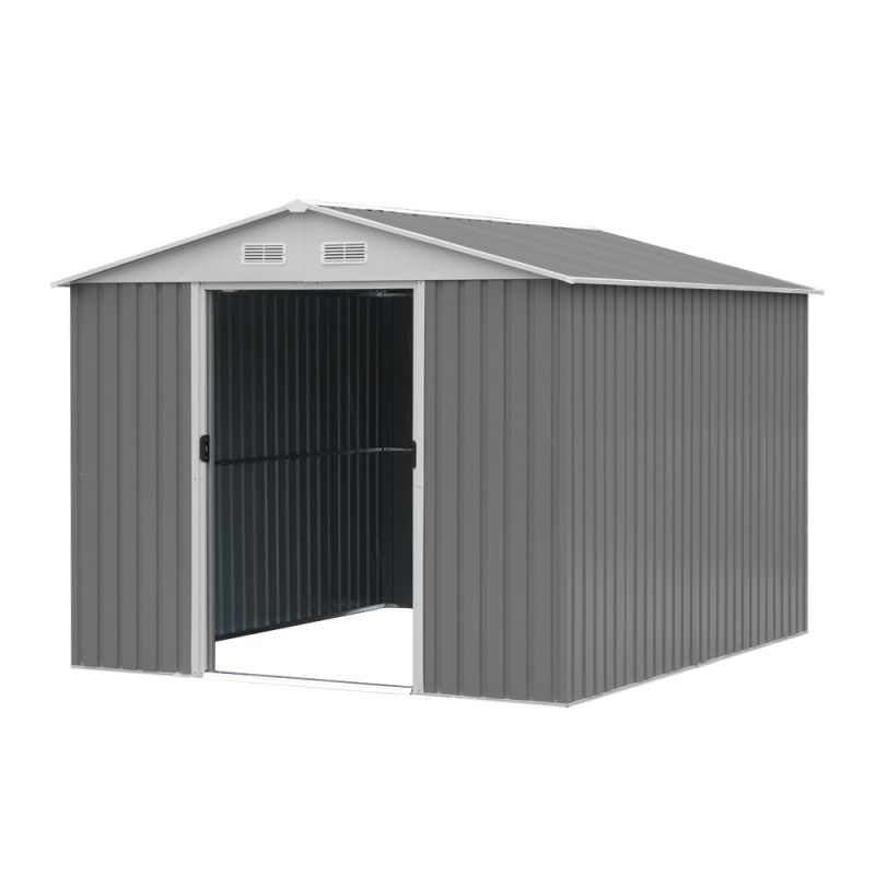 TOUGHOUT Garden Shed 3M x 2.6M x 2.1M GREY