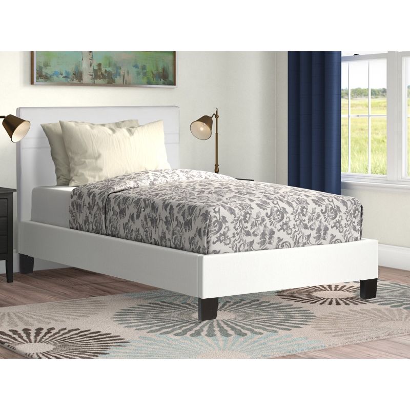 LOGAN Single PU Bed - WHITE