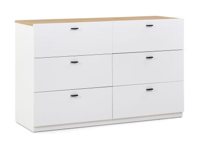 Hekla Low Boy 6 Drawer Chest Dresser - White