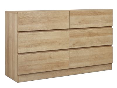 Harris 6 Drawers Low Boy - Oak