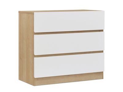 Harris 3 Drawers Tallboy - Oak + White