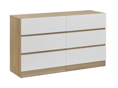 Harris 6 Drawers Low Boy - Oak + White