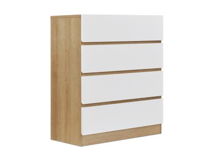 Harris 4 Drawers Tallboy - Oak + White