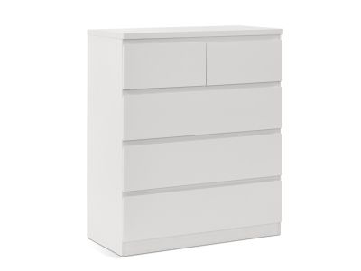 Tongass Wooden Tallboy 5 Drawers - White