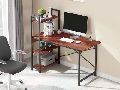 Kendahl 120cm Computer Desk with Bookshelf - Black