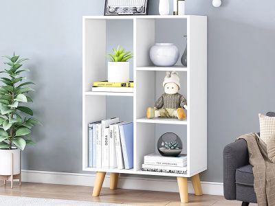 Huron Bookshelf Display Shelf Storage Unit - White