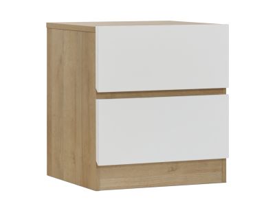 Harris Bedside Table - Oak + White