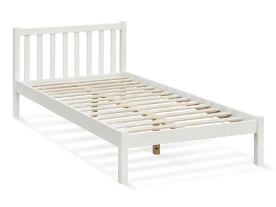 Baker King Single Wooden Bed Frame - White