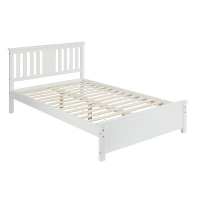 Castor King Single Wooden Bed Frame - White