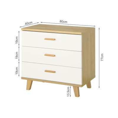 ALTON Wooden Tallboy 3 Drawers - OAK