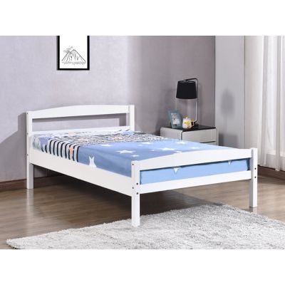 VAIL Single Wooden Bed - WHITE