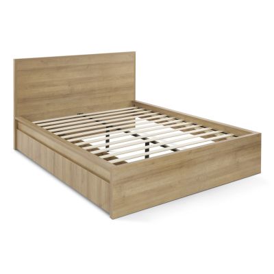 HARRIS Queen Wooden Bed Frame with Storage - OAK