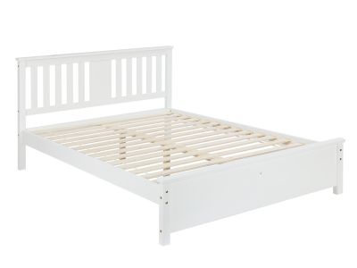 Castor Double Wooden Bed Frame - White