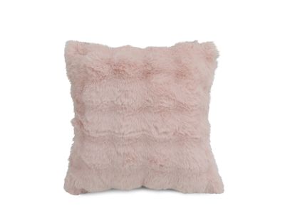 Premium Faux Rabbit Fur Cushion Pink 45x45cm