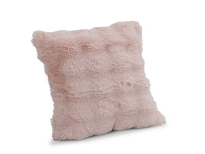 Premium Faux Rabbit Fur Cushion Pink 45x45cm