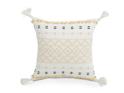 Crochet Designer Cushion Yellow 45x45cm