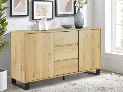 Frohna Sideboard Buffet Table with 3 Drawers - Oak