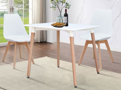 Jean Dining Table Square 80 x 80cm - White