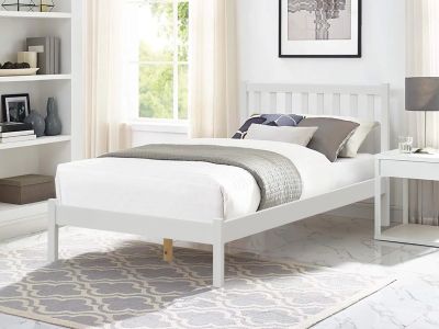 Baker King Single Wooden Bed Frame - White