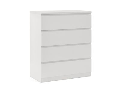 Tongass Wooden Tallboy 4 Drawers - White