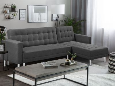 Colorado 3 Seater Sofa Bed Futon with Chaise - Dark Grey