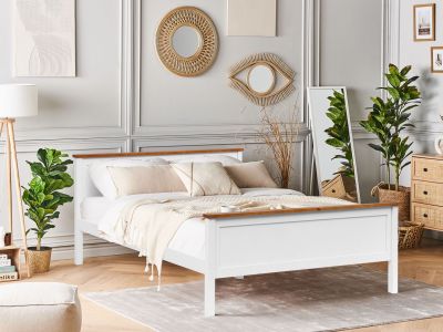 Kamet Queen Wooden Bed Frame - White