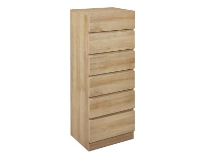 Harris 6 Drawers Slim Tallboy - Oak