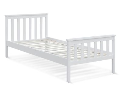 Andes Single Wooden Bed Frame - White