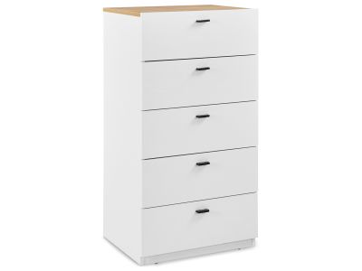 Hekla Tallboy 5 Drawer Chest Dresser - White