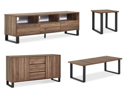 Frohna 4 Piece Living Room Furniture Package - Walnut