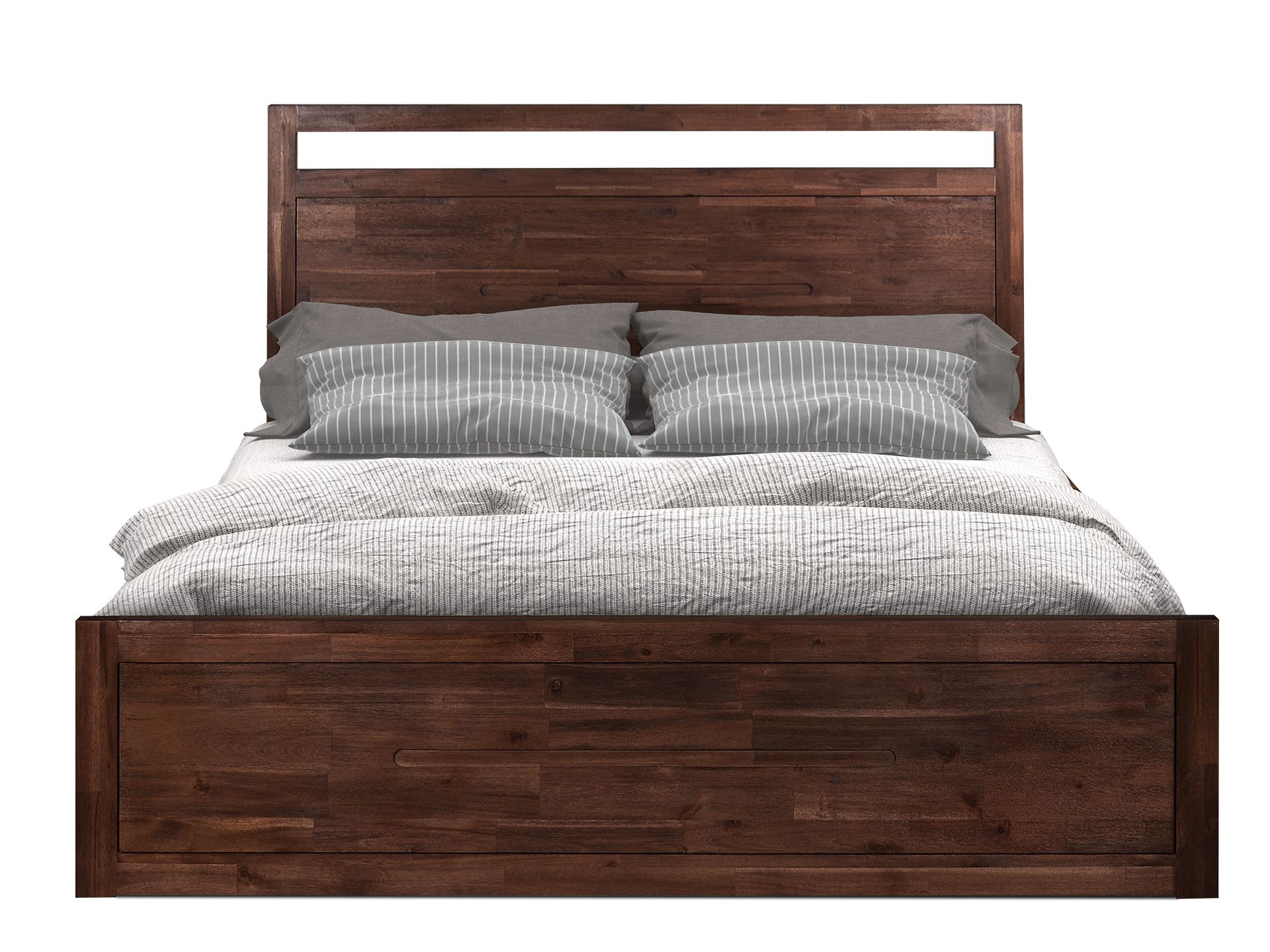 Hensley Solid Wood Queen Bed Frame Rain Oak