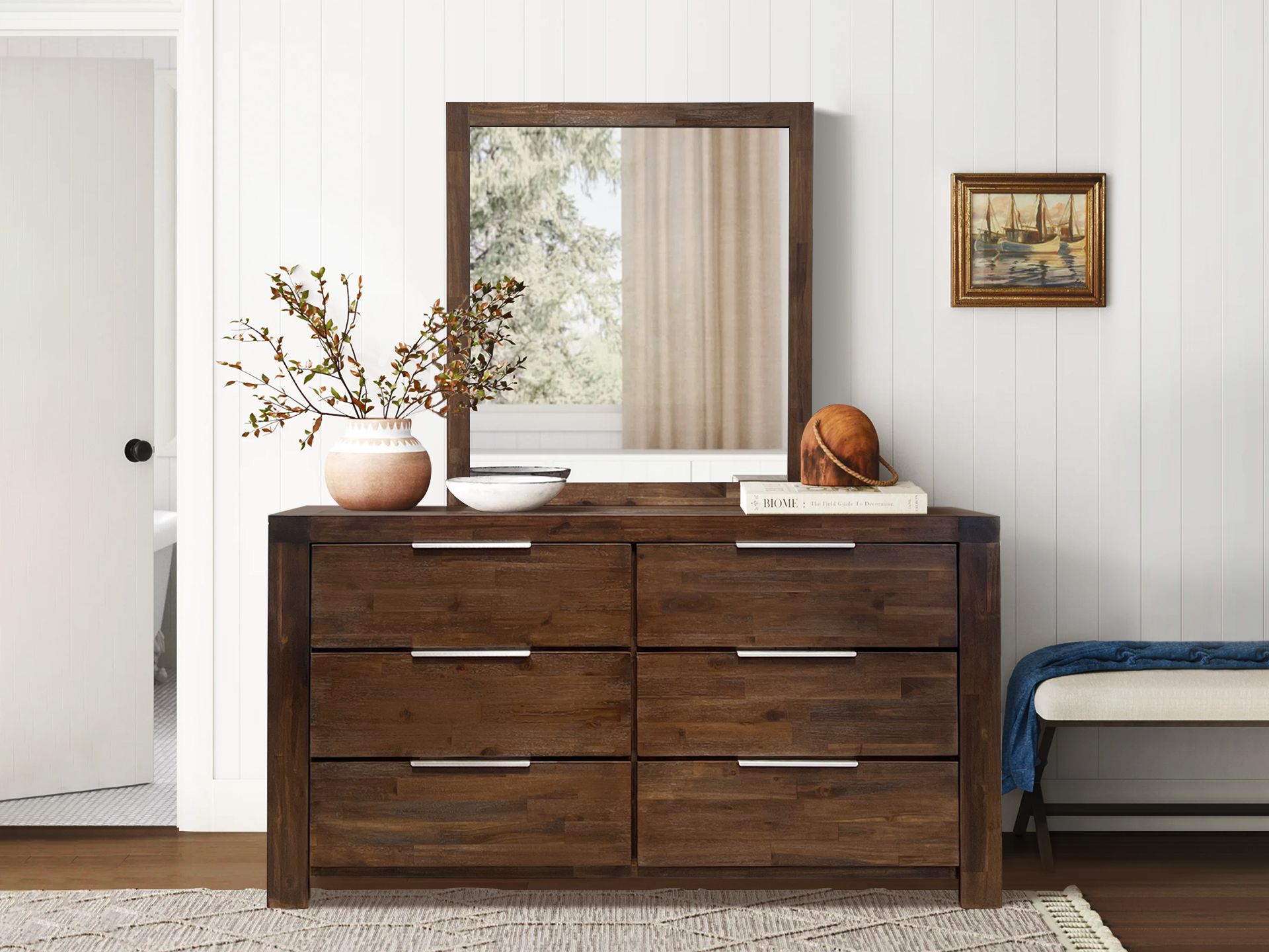 Solid wood deals 6 drawer dresser