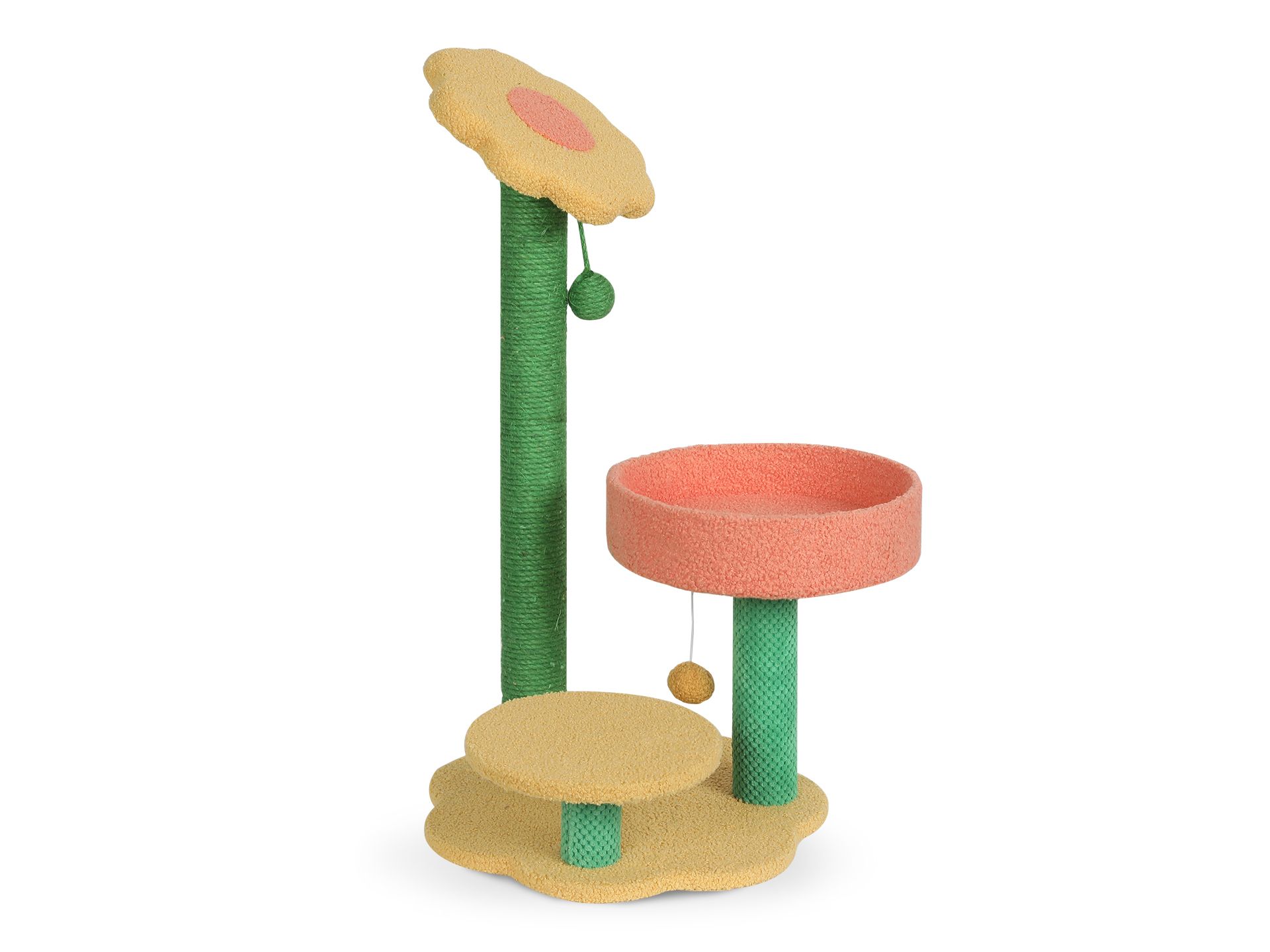 Flower Cat Tree Scratching Post - 2 Tiers