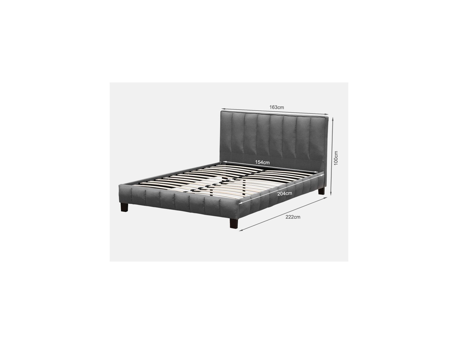 EIGER Queen Bed - DARK GREY