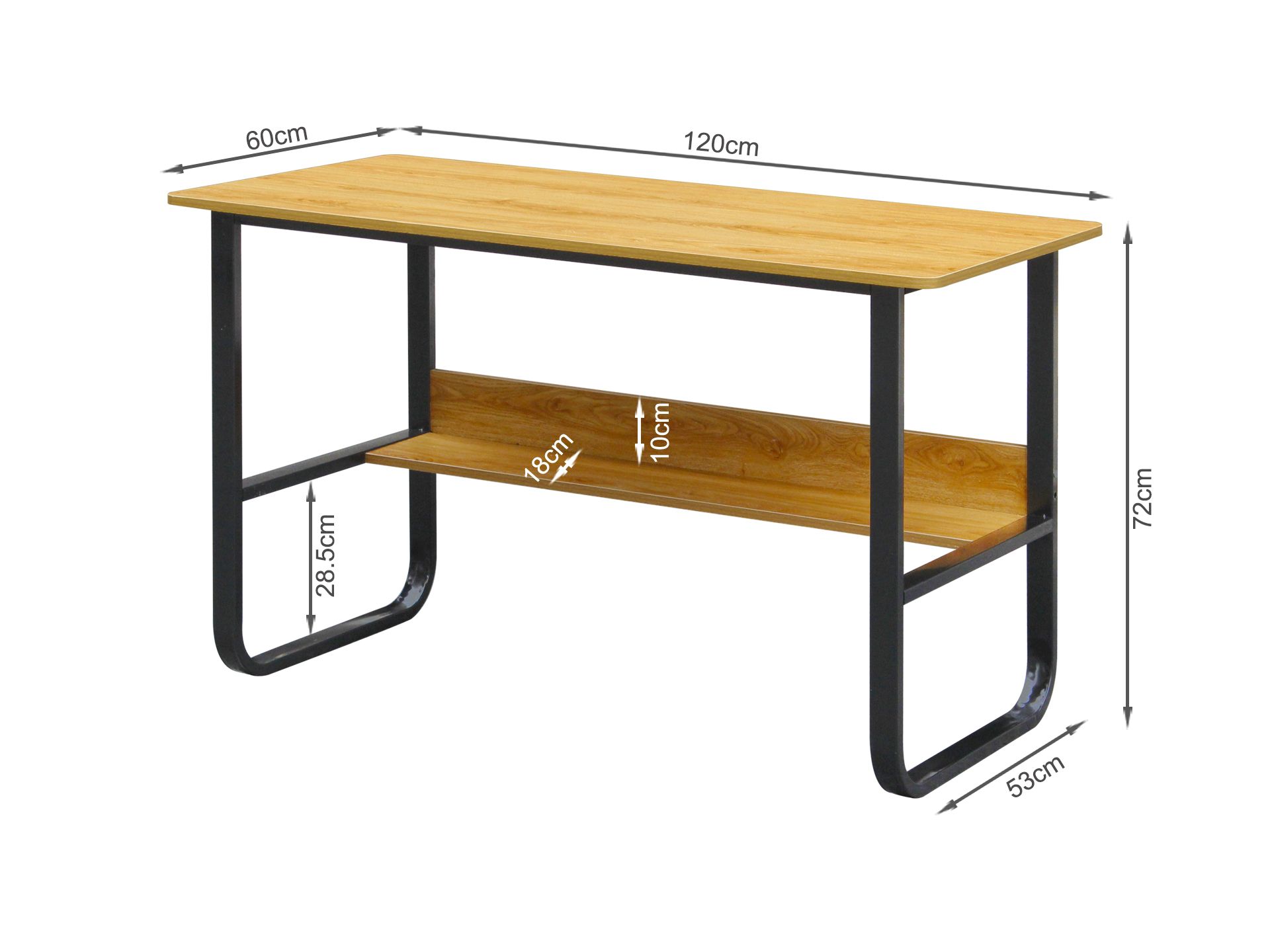 RYLEE 100cm Study Desk - BLACK