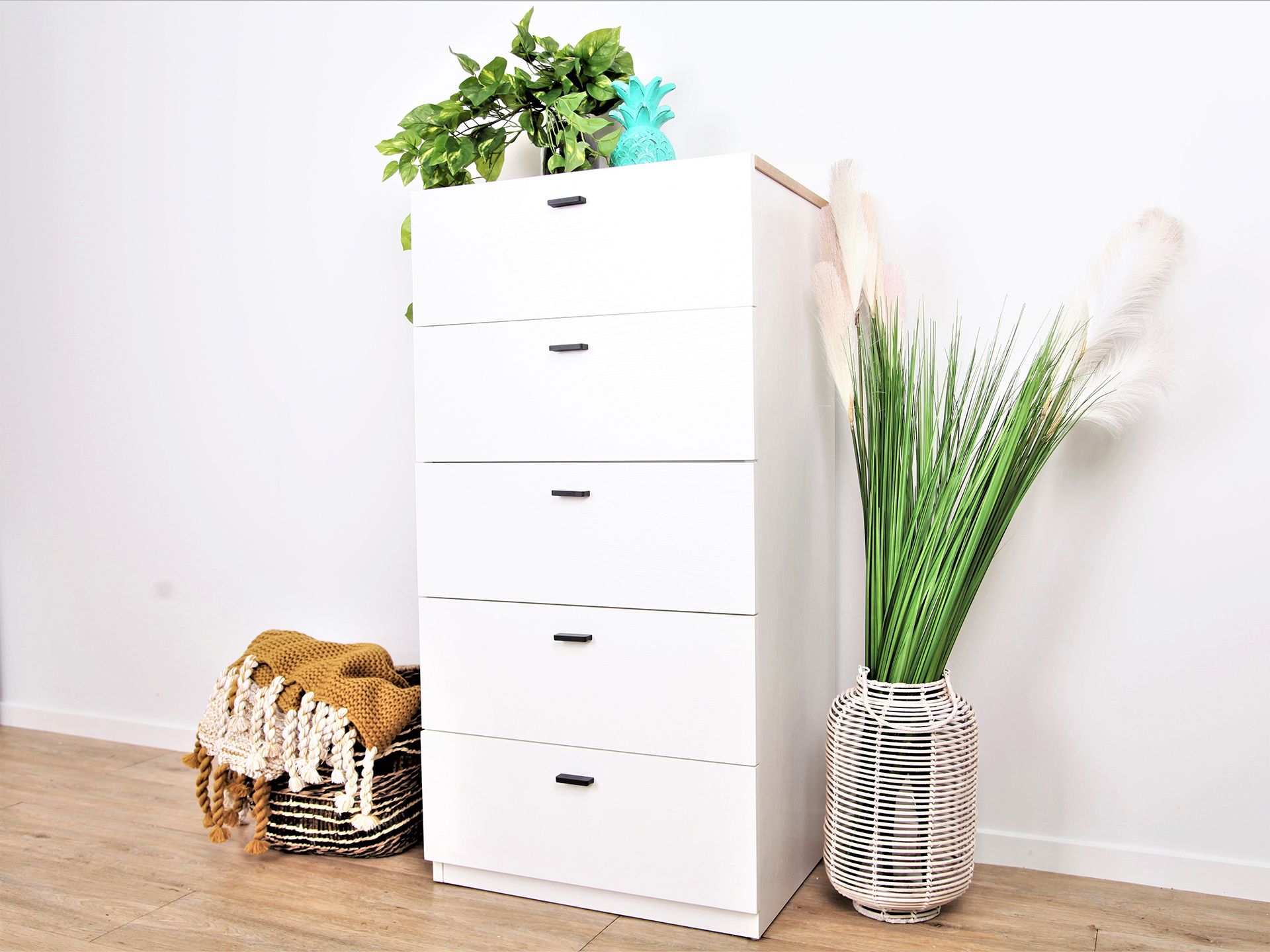 White 5 on sale drawer tallboy