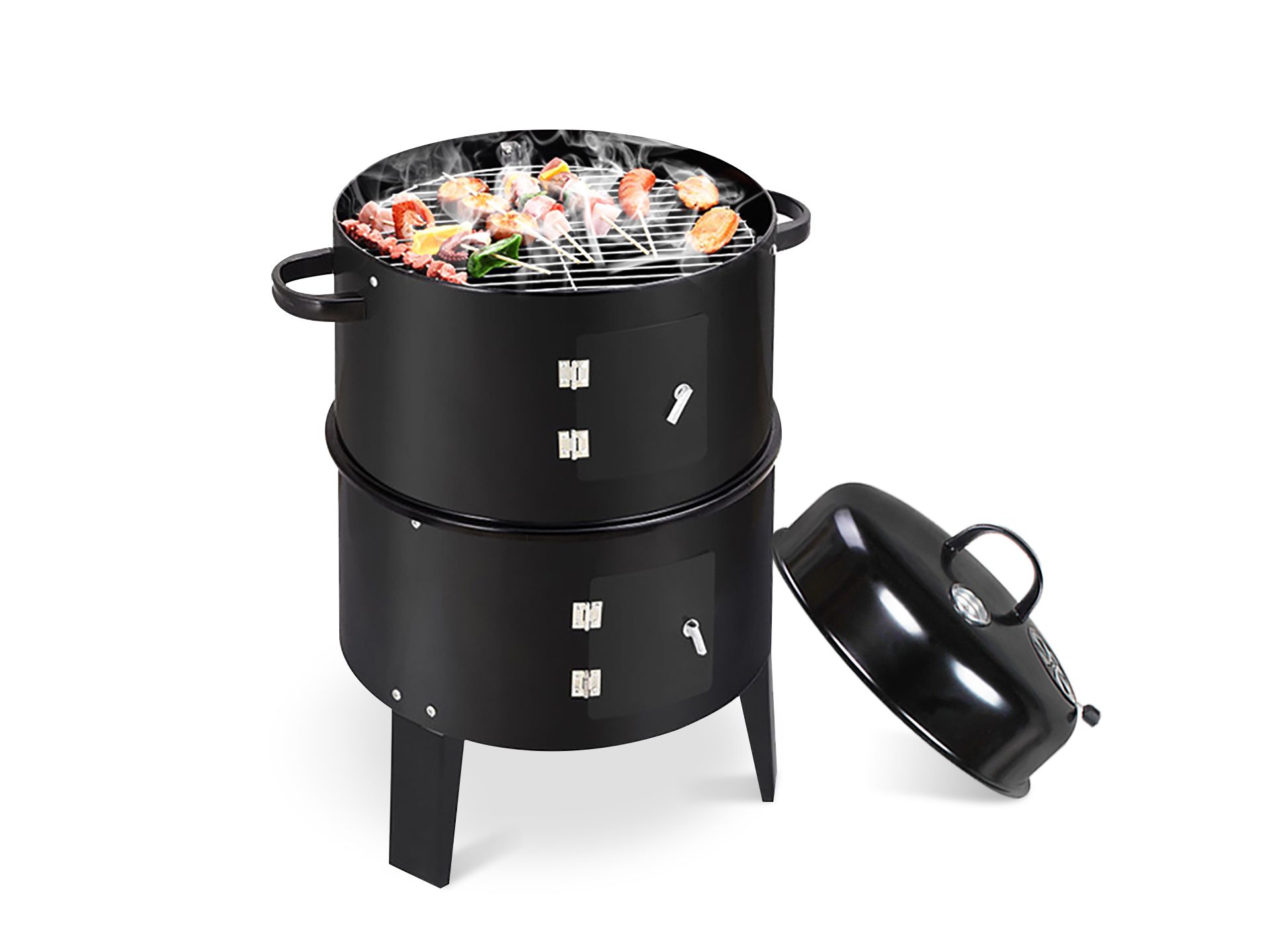 3 in 1 Charcoal BBQ Smoker Grill