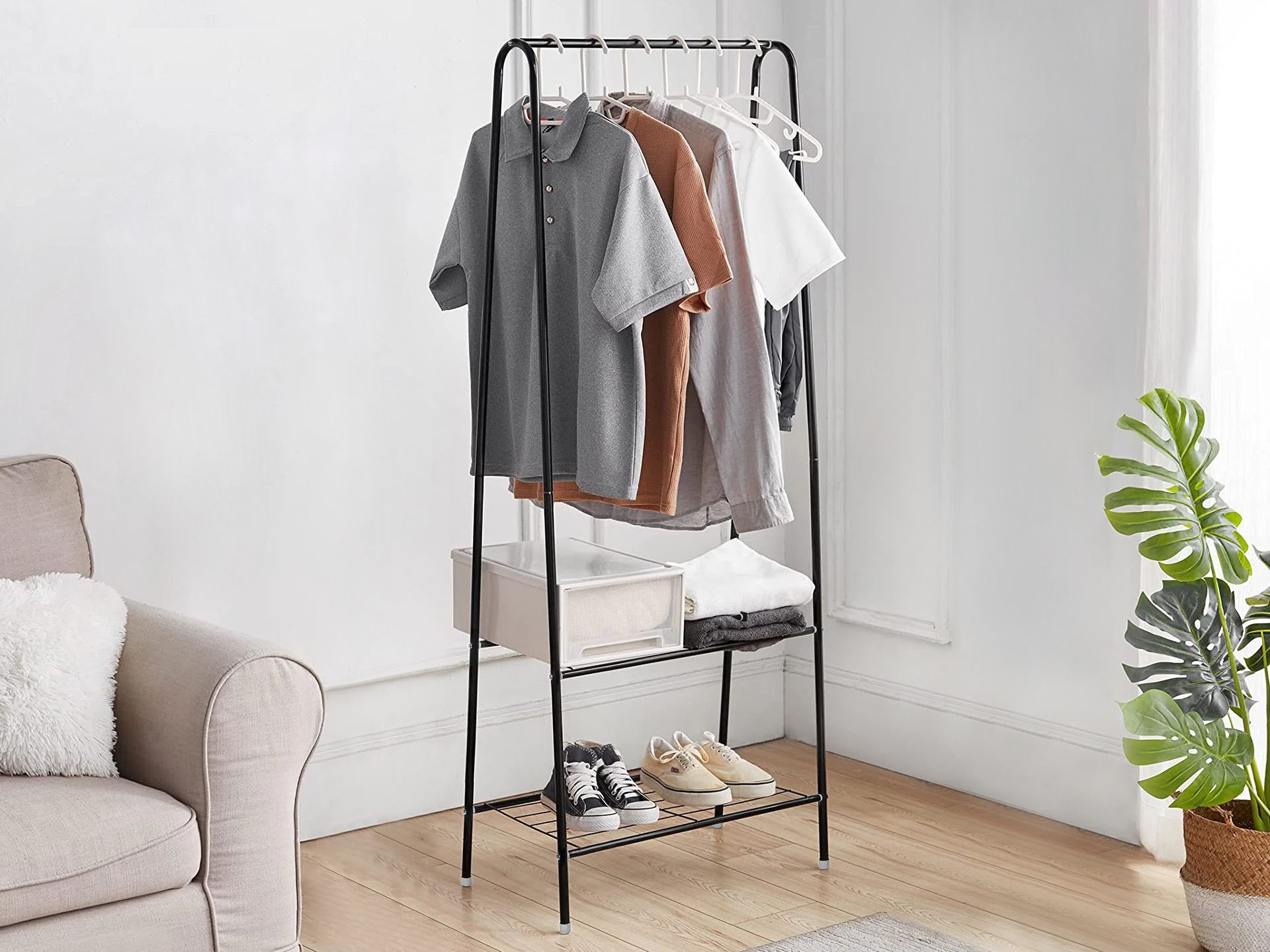 8753metal Clothes Rack Stand   Black 8 