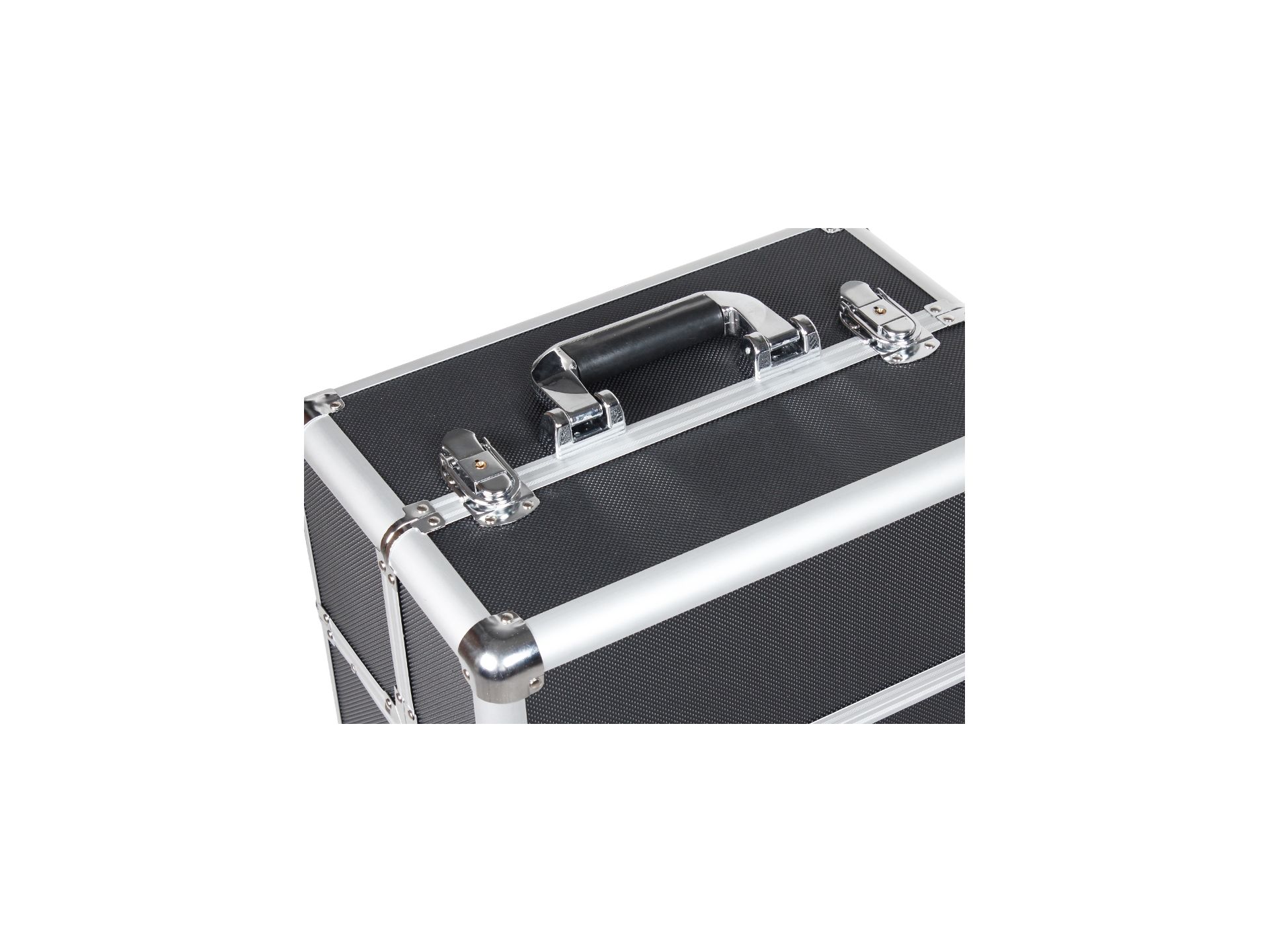 Professional Aluminium Rolling Makeup Train Case Black