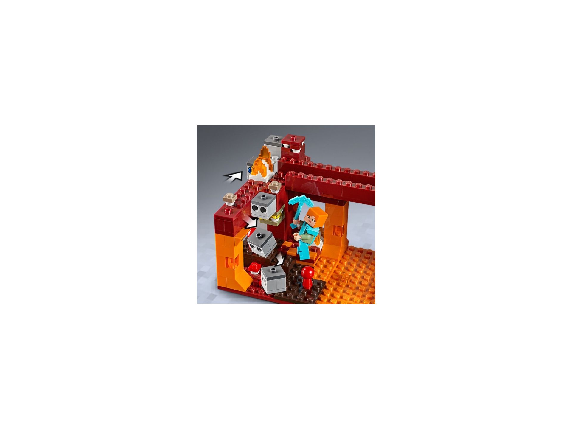 Lego minecraft the blaze bridge toy battle discount building kit with bridge and lava 21154