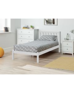 Baker Single Wooden Bed Frame - White