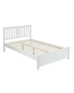 Castor King Single Wooden Bed Frame - White