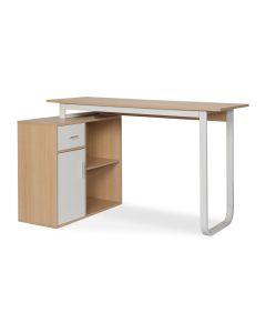 Yates 120cm Computer Desk with Left Cabinet - Oak