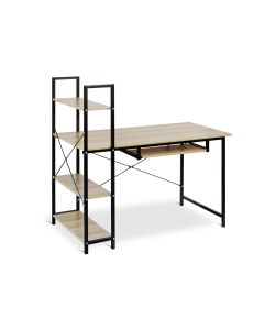 Gayle 120cm Computer Desk with Bookshelf - Black