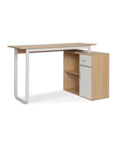 Yates 120cm Computer Desk with Right Cabinet - Oak