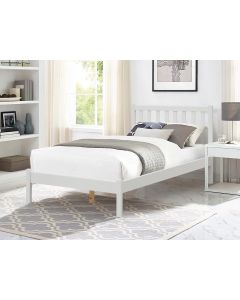 Baker King Single Wooden Bed Frame - White