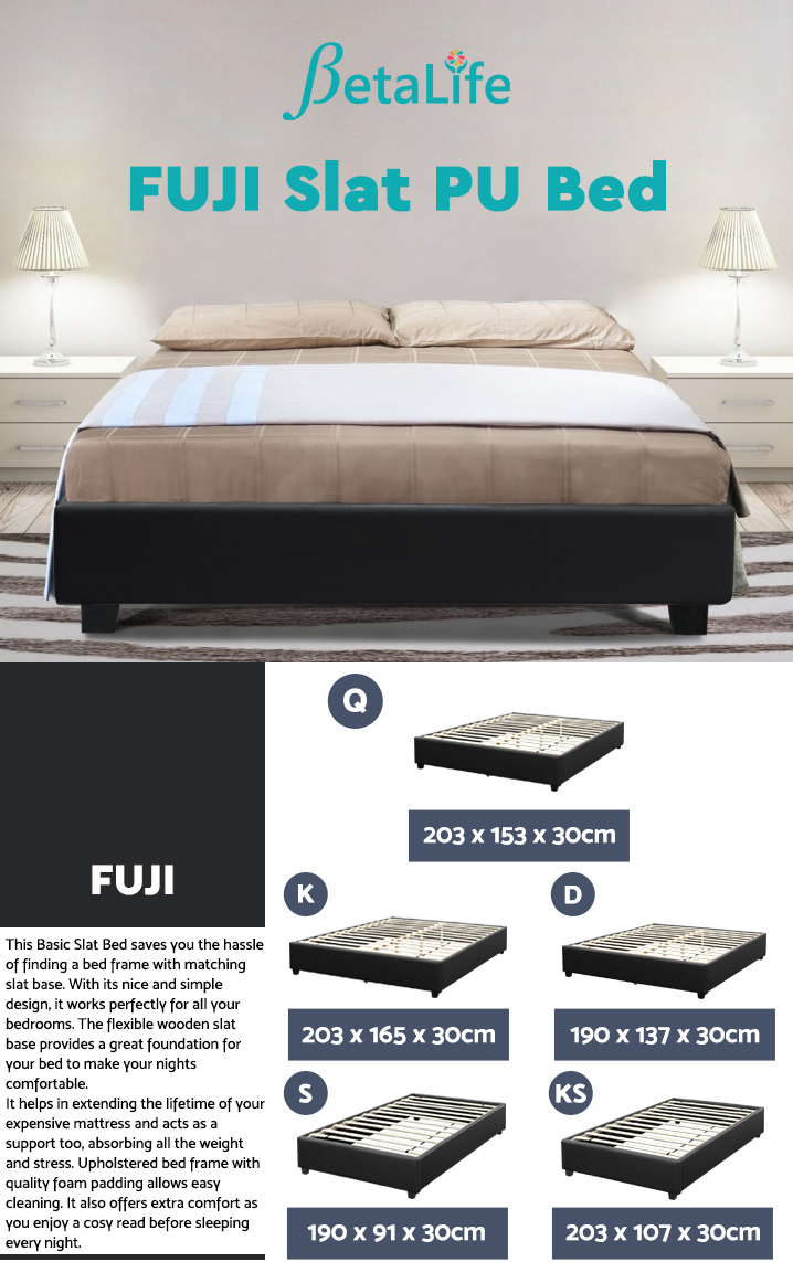 FUJI Queen Slat PU Bed